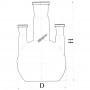 Колба П-1, 3 горловины