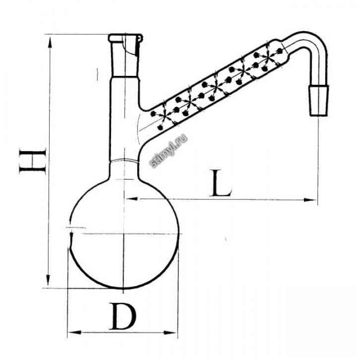 Колба с дефлегматором 250 мл (эскиз 2-162)